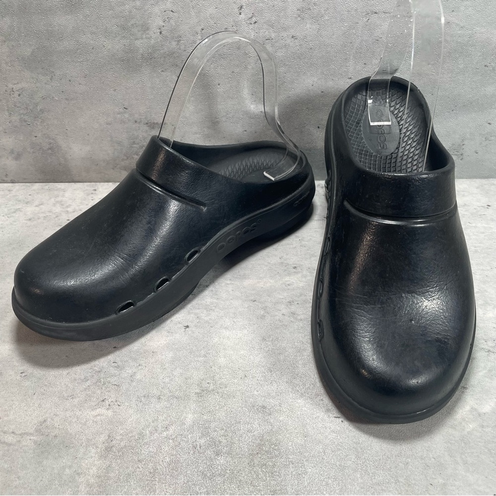 Oofos OOclog Recovery Clog Women's Sz 8 Men's Sz 6 Black Mule Slip-On Slides
